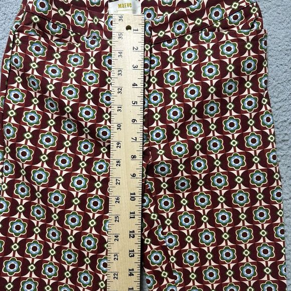 Anthropologie Maeve Mid-Rise Flare Stretch Pants Size‎ 0 Cottage Boho Hippie - Picture 4 of 11